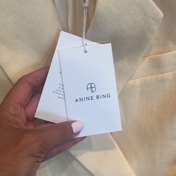 ANNE BING Yellow linen Double breasted Kaia Blazer - Picture 5 of 6